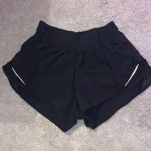 These shorts are a black pair of lululemon hotty hots size 2, 2.5 length.